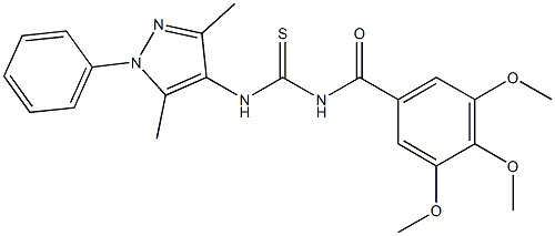 N-(3,5-dimethyl-1-phenyl-1H-pyrazol-4-yl)-N'-(3,4,5-trimethoxybenzoyl)thiourea 化学構造式