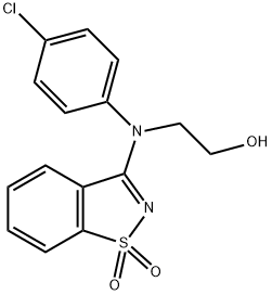 2-[4-chloro(1,1-dioxido-1,2-benzisothiazol-3-yl)anilino]ethanol 结构式