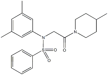 N-(3,5-dimethylphenyl)-N-[2-(4-methyl-1-piperidinyl)-2-oxoethyl]benzenesulfonamide Structure