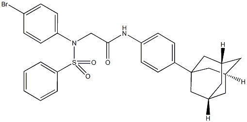 N-[4-(1-adamantyl)phenyl]-2-[4-bromo(phenylsulfonyl)anilino]acetamide,591723-58-9,结构式