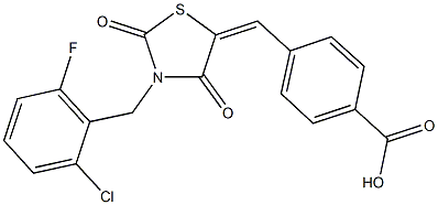 591728-90-4 4-{[3-(2-chloro-6-fluorobenzyl)-2,4-dioxo-1,3-thiazolidin-5-ylidene]methyl}benzoic acid