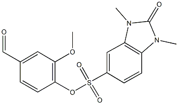 4-formyl-2-methoxyphenyl 1,3-dimethyl-2-oxo-2,3-dihydro-1H-benzimidazole-5-sulfonate Structure