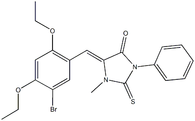 5-(5-bromo-2,4-diethoxybenzylidene)-1-methyl-3-phenyl-2-thioxoimidazolidin-4-one,591737-14-3,结构式