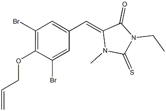 5-[4-(allyloxy)-3,5-dibromobenzylidene]-3-ethyl-1-methyl-2-thioxoimidazolidin-4-one Struktur