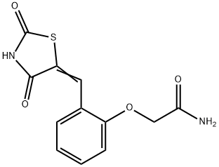 2-{2-[(2,4-dioxo-1,3-thiazolidin-5-ylidene)methyl]phenoxy}acetamide 结构式