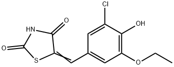 5-(3-chloro-5-ethoxy-4-hydroxybenzylidene)-1,3-thiazolidine-2,4-dione,591745-10-7,结构式