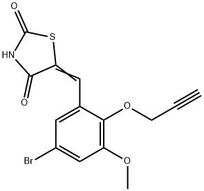 5-[5-bromo-3-methoxy-2-(2-propynyloxy)benzylidene]-1,3-thiazolidine-2,4-dione 结构式