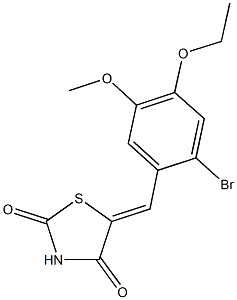 5-(2-bromo-4-ethoxy-5-methoxybenzylidene)-1,3-thiazolidine-2,4-dione Structure