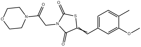 5-(3-methoxy-4-methylbenzylidene)-3-[2-(4-morpholinyl)-2-oxoethyl]-1,3-thiazolidine-2,4-dione,591746-68-8,结构式