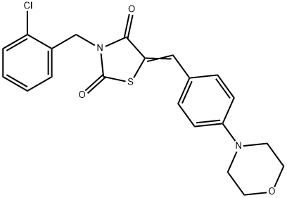 3-(2-chlorobenzyl)-5-[4-(4-morpholinyl)benzylidene]-1,3-thiazolidine-2,4-dione,591746-78-0,结构式
