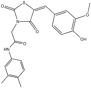 N-(3,4-dimethylphenyl)-2-[5-(4-hydroxy-3-methoxybenzylidene)-2,4-dioxo-1,3-thiazolidin-3-yl]acetamide Structure