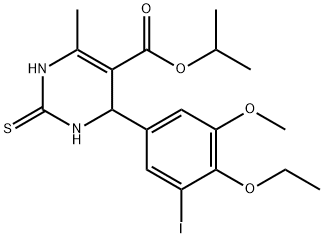 isopropyl 6-(4-ethoxy-3-iodo-5-methoxyphenyl)-4-methyl-2-sulfanyl-1,6-dihydro-5-pyrimidinecarboxylate 结构式