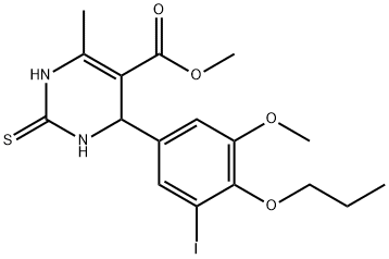 methyl 6-(3-iodo-5-methoxy-4-propoxyphenyl)-4-methyl-2-sulfanyl-1,6-dihydropyrimidine-5-carboxylate 结构式