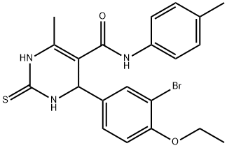 6-(3-bromo-4-ethoxyphenyl)-4-methyl-N-(4-methylphenyl)-2-sulfanyl-1,6-dihydro-5-pyrimidinecarboxamide Structure