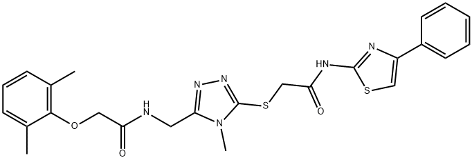 591764-91-9 2-(2,6-dimethylphenoxy)-N-{[4-methyl-5-({2-oxo-2-[(4-phenyl-1,3-thiazol-2-yl)amino]ethyl}sulfanyl)-4H-1,2,4-triazol-3-yl]methyl}acetamide