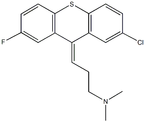 N-[3-(2-chloro-7-fluoro-9H-thioxanthen-9-ylidene)propyl]-N,N-dimethylamine,59236-90-7,结构式