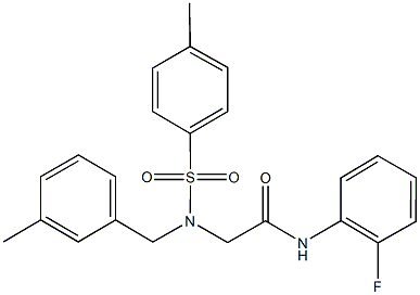 N-(2-fluorophenyl)-2-{(3-methylbenzyl)[(4-methylphenyl)sulfonyl]amino}acetamide Structure