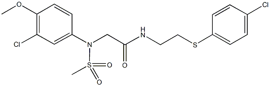 2-[3-chloro-4-methoxy(methylsulfonyl)anilino]-N-{2-[(4-chlorophenyl)sulfanyl]ethyl}acetamide Structure