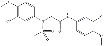 2-[3-chloro-4-methoxy(methylsulfonyl)anilino]-N-(3-chloro-4-methoxyphenyl)acetamide Struktur
