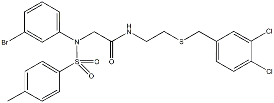 2-{3-bromo[(4-methylphenyl)sulfonyl]anilino}-N-{2-[(3,4-dichlorobenzyl)sulfanyl]ethyl}acetamide Structure