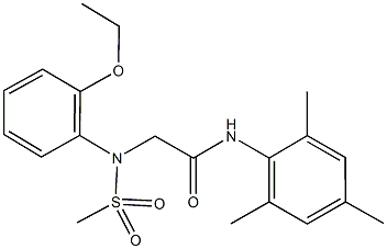 2-[2-ethoxy(methylsulfonyl)anilino]-N-mesitylacetamide Struktur