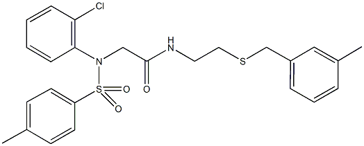 2-{2-chloro[(4-methylphenyl)sulfonyl]anilino}-N-{2-[(3-methylbenzyl)sulfanyl]ethyl}acetamide 结构式