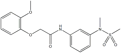 2-(2-methoxyphenoxy)-N-{3-[methyl(methylsulfonyl)amino]phenyl}acetamide Struktur