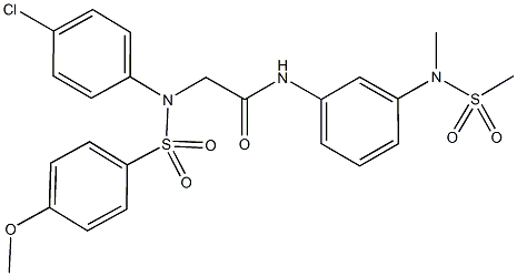2-{4-chloro[(4-methoxyphenyl)sulfonyl]anilino}-N-{3-[methyl(methylsulfonyl)amino]phenyl}acetamide Structure