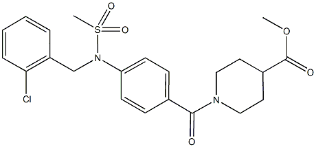 methyl 1-{4-[(2-chlorobenzyl)(methylsulfonyl)amino]benzoyl}-4-piperidinecarboxylate Struktur