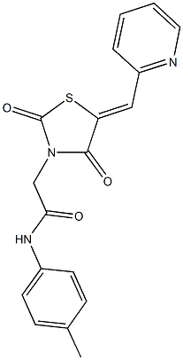 2-[2,4-dioxo-5-(2-pyridinylmethylene)-1,3-thiazolidin-3-yl]-N-(4-methylphenyl)acetamide Structure