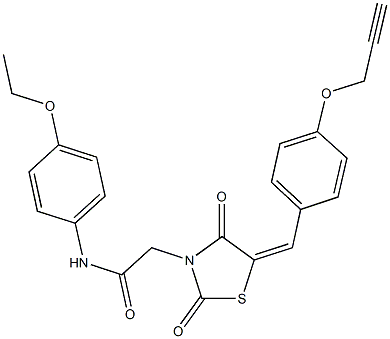 2-{2,4-dioxo-5-[4-(2-propynyloxy)benzylidene]-1,3-thiazolidin-3-yl}-N-(4-ethoxyphenyl)acetamide Structure