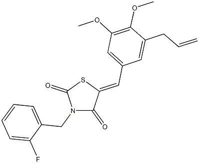 5-(3-allyl-4,5-dimethoxybenzylidene)-3-(2-fluorobenzyl)-1,3-thiazolidine-2,4-dione 结构式