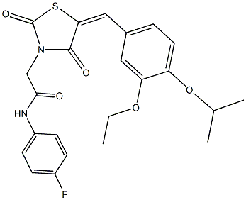 2-[5-(3-ethoxy-4-isopropoxybenzylidene)-2,4-dioxo-1,3-thiazolidin-3-yl]-N-(4-fluorophenyl)acetamide Structure