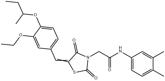 2-[5-(4-sec-butoxy-3-ethoxybenzylidene)-2,4-dioxo-1,3-thiazolidin-3-yl]-N-(3,4-dimethylphenyl)acetamide Structure