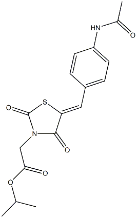 isopropyl {5-[4-(acetylamino)benzylidene]-2,4-dioxo-1,3-thiazolidin-3-yl}acetate 结构式