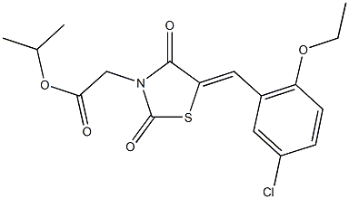 isopropyl [5-(5-chloro-2-ethoxybenzylidene)-2,4-dioxo-1,3-thiazolidin-3-yl]acetate Struktur