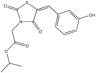 isopropyl [5-(3-hydroxybenzylidene)-2,4-dioxo-1,3-thiazolidin-3-yl]acetate 结构式