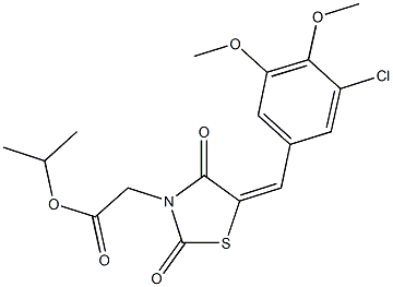 isopropyl [5-(3-chloro-4,5-dimethoxybenzylidene)-2,4-dioxo-1,3-thiazolidin-3-yl]acetate,592475-44-0,结构式