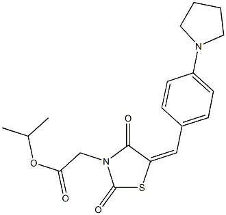 isopropyl {2,4-dioxo-5-[4-(1-pyrrolidinyl)benzylidene]-1,3-thiazolidin-3-yl}acetate Structure