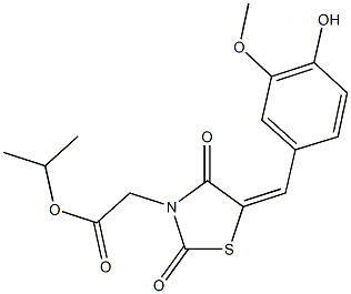 isopropyl [5-(4-hydroxy-3-methoxybenzylidene)-2,4-dioxo-1,3-thiazolidin-3-yl]acetate 结构式