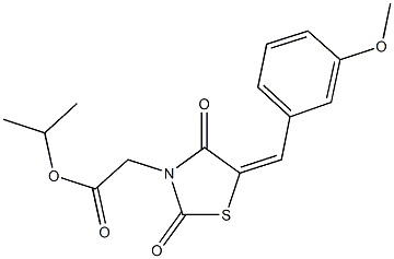 isopropyl [5-(3-methoxybenzylidene)-2,4-dioxo-1,3-thiazolidin-3-yl]acetate Struktur