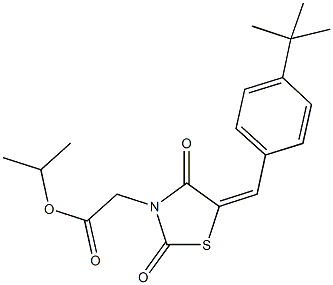 isopropyl [5-(4-tert-butylbenzylidene)-2,4-dioxo-1,3-thiazolidin-3-yl]acetate Structure