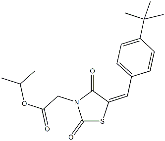 isopropyl [5-(4-tert-butylbenzylidene)-2,4-dioxo-1,3-thiazolidin-3-yl]acetate Struktur