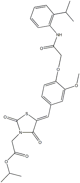 isopropyl (5-{4-[2-(2-isopropylanilino)-2-oxoethoxy]-3-methoxybenzylidene}-2,4-dioxo-1,3-thiazolidin-3-yl)acetate 结构式