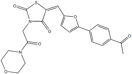 5-{[5-(4-acetylphenyl)-2-furyl]methylene}-3-[2-(4-morpholinyl)-2-oxoethyl]-1,3-thiazolidine-2,4-dione Struktur