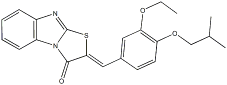 2-(3-ethoxy-4-isobutoxybenzylidene)[1,3]thiazolo[3,2-a]benzimidazol-3(2H)-one 结构式