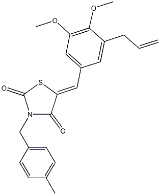 5-(3-allyl-4,5-dimethoxybenzylidene)-3-(4-methylbenzyl)-1,3-thiazolidine-2,4-dione Struktur