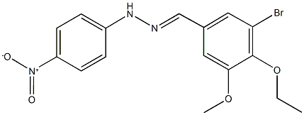 3-bromo-4-ethoxy-5-methoxybenzaldehyde {4-nitrophenyl}hydrazone 化学構造式