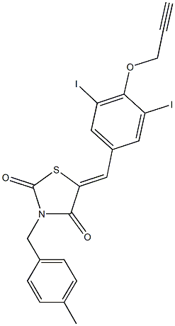 5-[3,5-diiodo-4-(2-propynyloxy)benzylidene]-3-(4-methylbenzyl)-1,3-thiazolidine-2,4-dione|