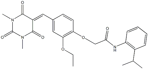 2-{4-[(1,3-dimethyl-2,4,6-trioxotetrahydro-5(2H)-pyrimidinylidene)methyl]-2-ethoxyphenoxy}-N-(2-isopropylphenyl)acetamide|